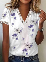 Letnie koszulki damskie Casual luźne koszulki z krótkim rękawem moda damska eleganckie topy 1